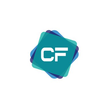 İlk harf Cf Logo tasarım şablonu