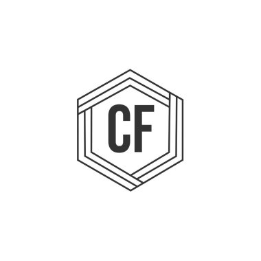 İlk harf Cf Logo tasarım şablonu