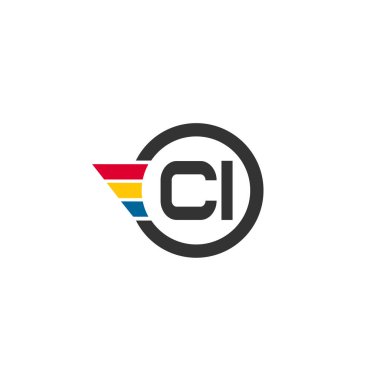İlk harf CI Logo tasarım şablonu
