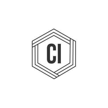 İlk harf CI Logo tasarım şablonu