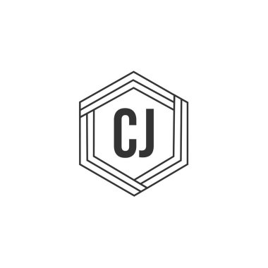 İlk harf Cj Logo tasarım şablonu