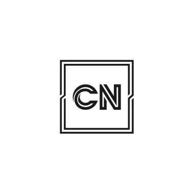 İlk harf Cn Logo tasarım şablonu