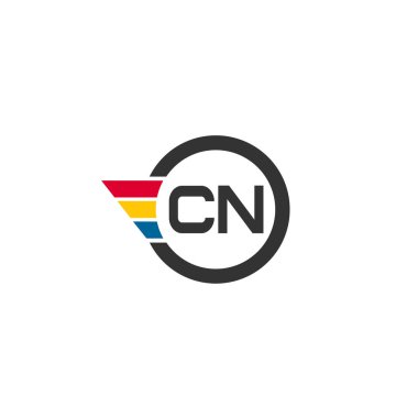 İlk harf Cn Logo tasarım şablonu