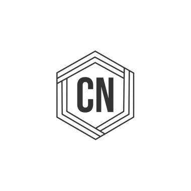 İlk harf Cn Logo tasarım şablonu
