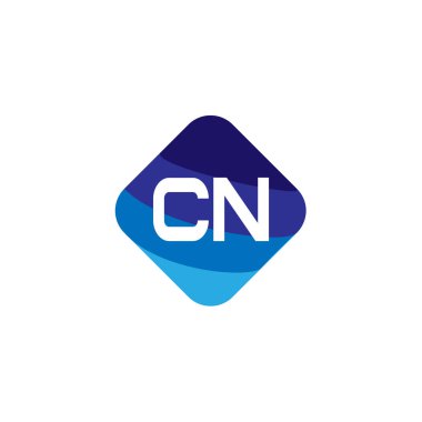 İlk harf Cn Logo tasarım şablonu