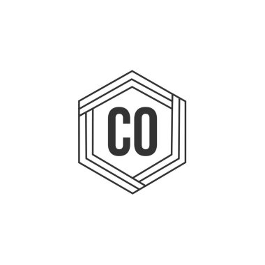 İlk harf Co Logo tasarım şablonu