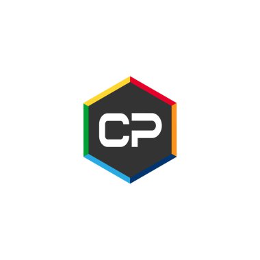İlk harf Cp Logo tasarım şablonu