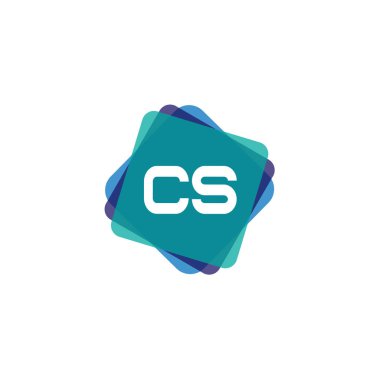 İlk harf Cs Logo tasarım şablonu