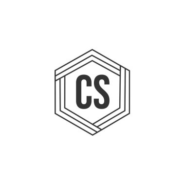 İlk harf Cs Logo tasarım şablonu