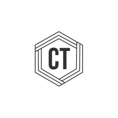 İlk mektup Ct Logo tasarım şablonu