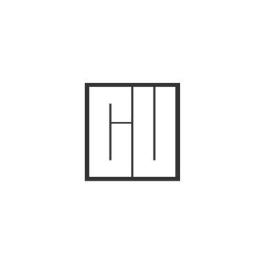 İlk harf Cu Logo tasarım şablonu