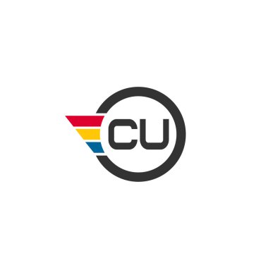 İlk harf Cu Logo tasarım şablonu