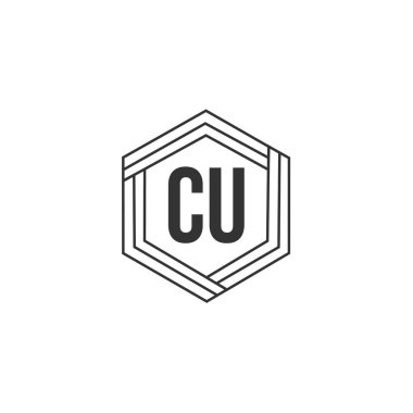 İlk harf Cu Logo tasarım şablonu
