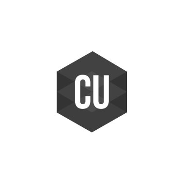 İlk harf Cu Logo tasarım şablonu