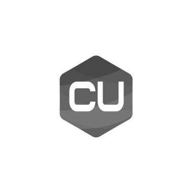 İlk harf Cu Logo tasarım şablonu