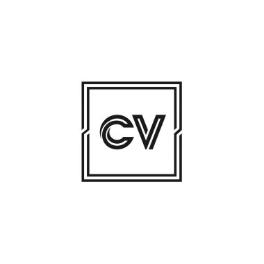 İlk harf Cv Logo tasarım şablonu