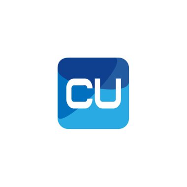 İlk harf Cu Logo tasarım şablonu
