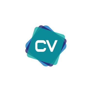 İlk harf Cv Logo tasarım şablonu
