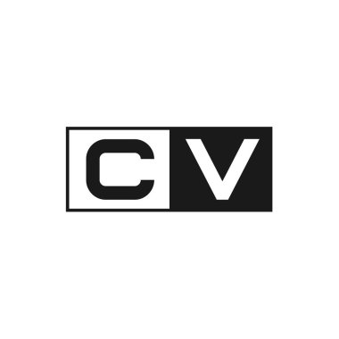 İlk harf Cv Logo tasarım şablonu