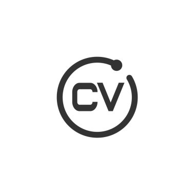 İlk harf Cv Logo tasarım şablonu