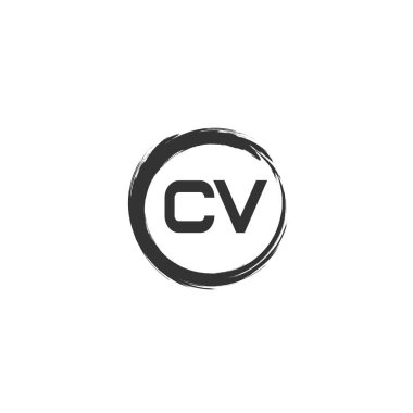 İlk harf Cv Logo tasarım şablonu