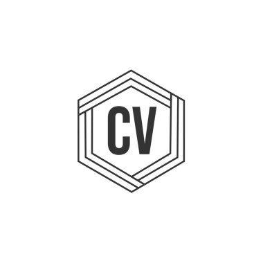 İlk harf Cv Logo tasarım şablonu