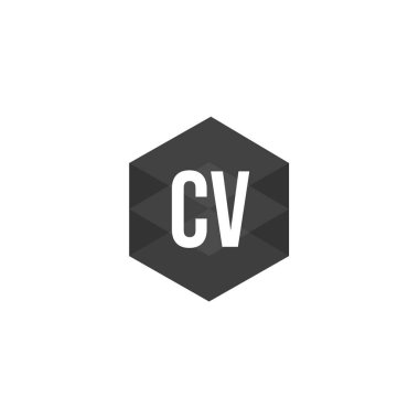 İlk harf Cv Logo tasarım şablonu