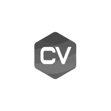 İlk harf Cv Logo tasarım şablonu