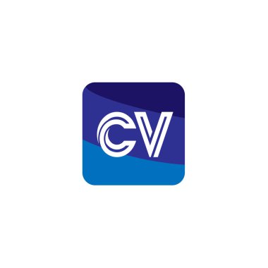 İlk harf Cv Logo tasarım şablonu
