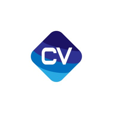 İlk harf Cv Logo tasarım şablonu