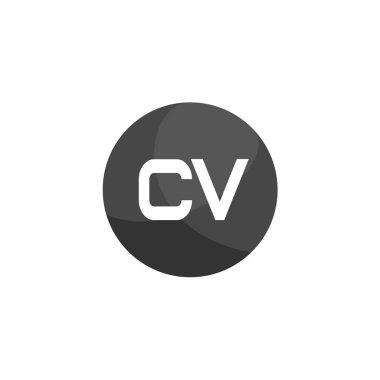 İlk harf Cv Logo tasarım şablonu