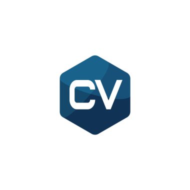 İlk harf Cv Logo tasarım şablonu