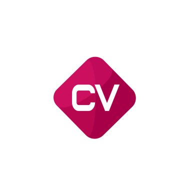 İlk harf Cv Logo tasarım şablonu