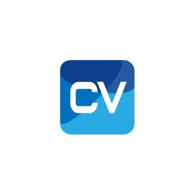 İlk harf Cv Logo tasarım şablonu