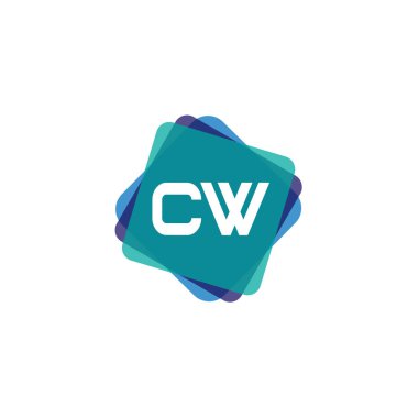 İlk Harf CW Logo Şablonu Tasarımı