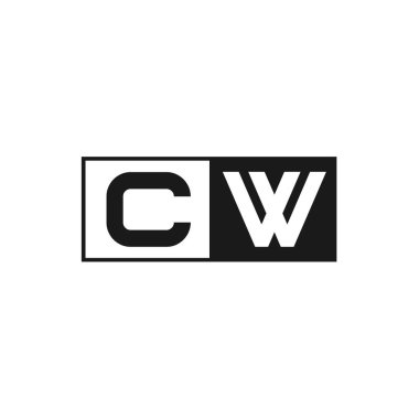 İlk Harf CW Logo Şablonu Tasarımı