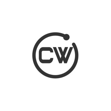 İlk Harf CW Logo Şablonu Tasarımı