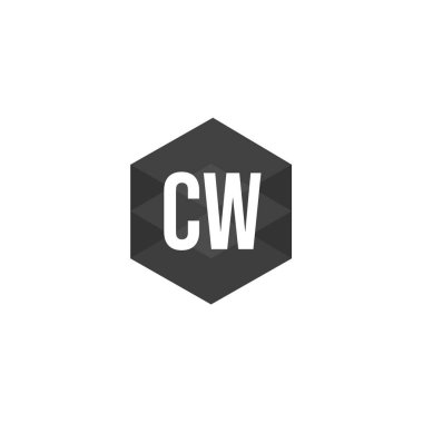 İlk Harf CW Logo Şablonu Tasarımı