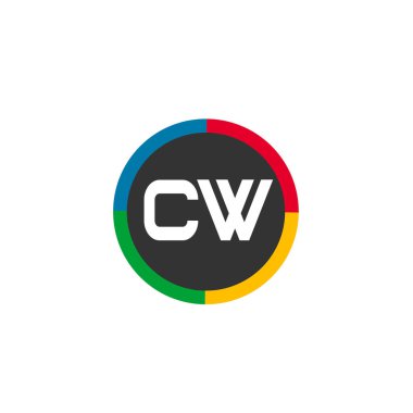 İlk Harf CW Logo Şablonu Tasarımı