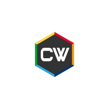 İlk Harf CW Logo Şablonu Tasarımı