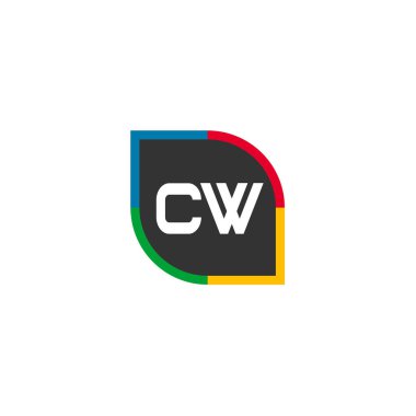İlk Harf CW Logo Şablonu Tasarımı