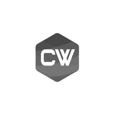 İlk Harf CW Logo Şablonu Tasarımı