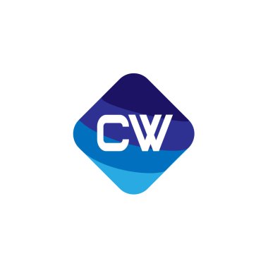 İlk Harf CW Logo Şablonu Tasarımı