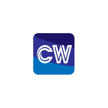 İlk Harf CW Logo Şablonu Tasarımı