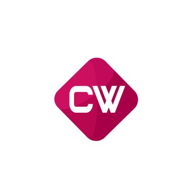 İlk Harf CW Logo Şablonu Tasarımı