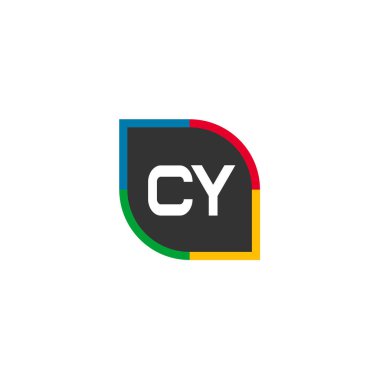 İlk harf Cy Logo şablonu tasarım