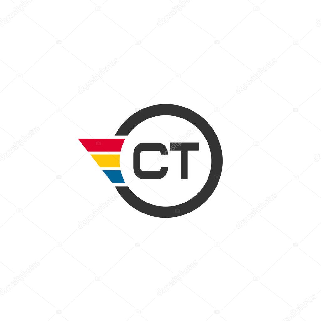 Initial Letter CT Logo Template Design