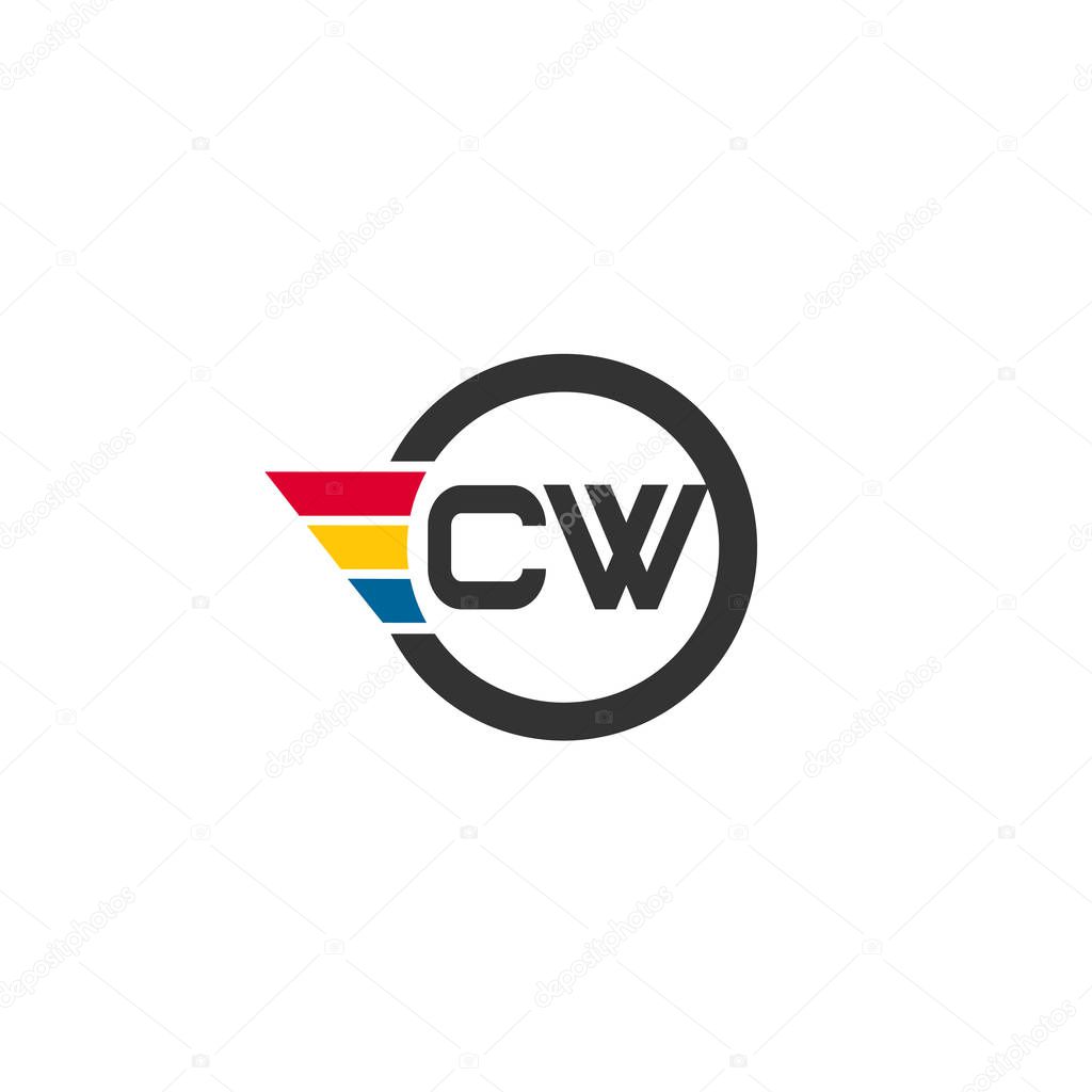 Initial Letter CW Logo Template Design