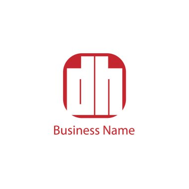 İlk harf Dh Logo tasarım şablonu
