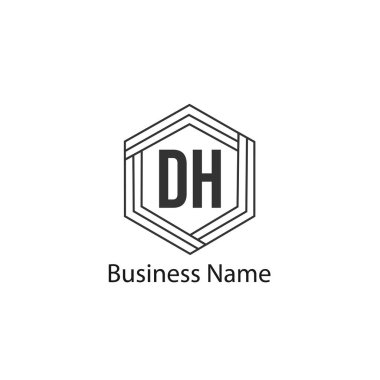 İlk harf Dh Logo tasarım şablonu